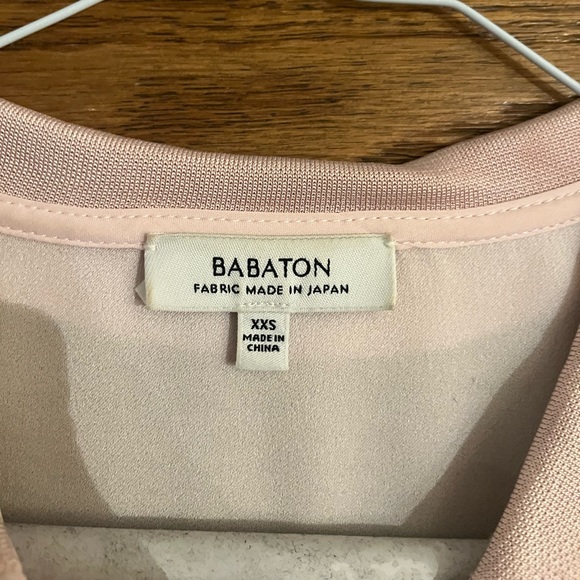Babaton Pink Polo 77% Triacetate 23% Polyester XXS - Picture 3 of 5